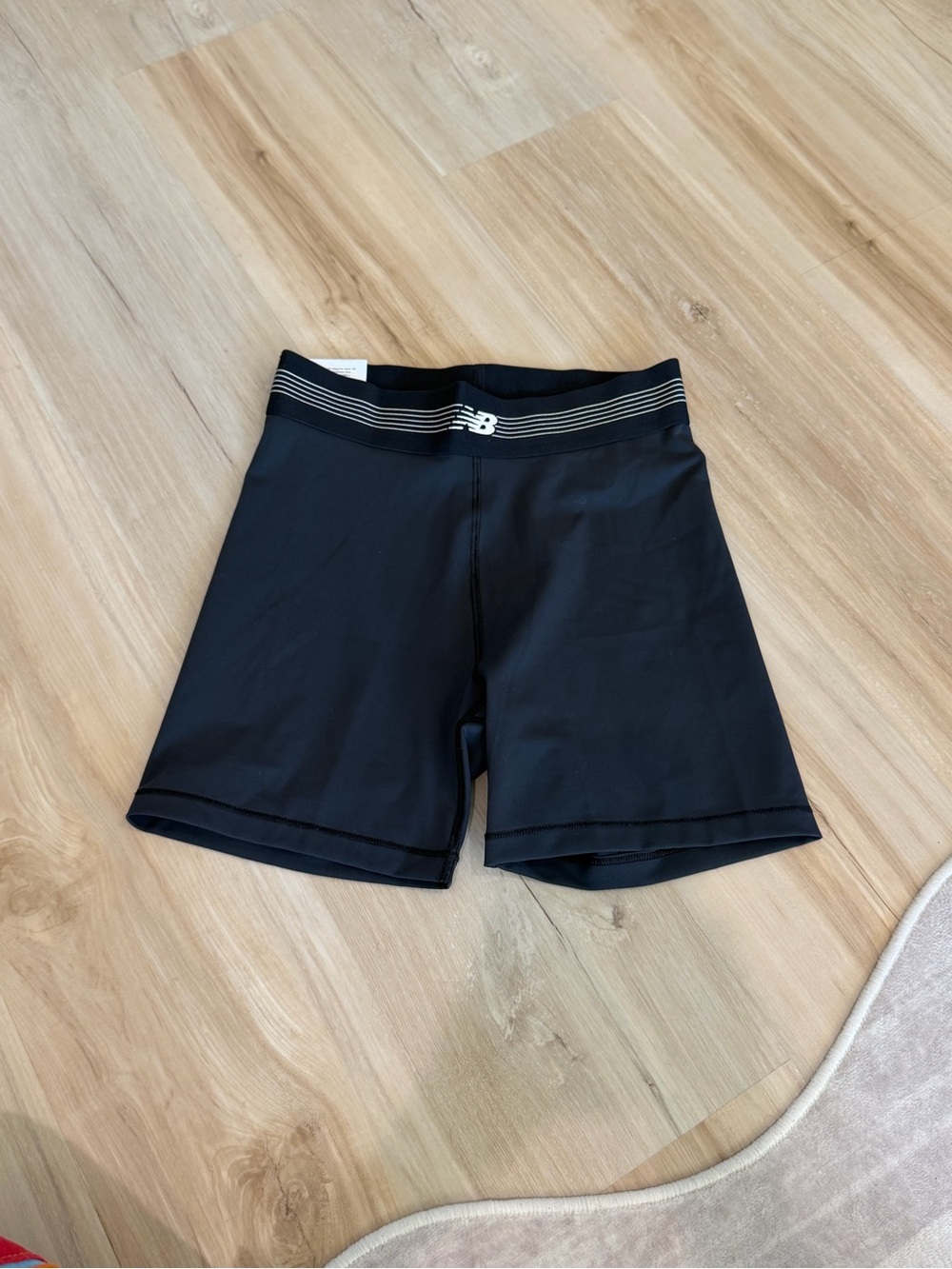 New Balance Black Women’s Bike Shorts with Logo Waistband